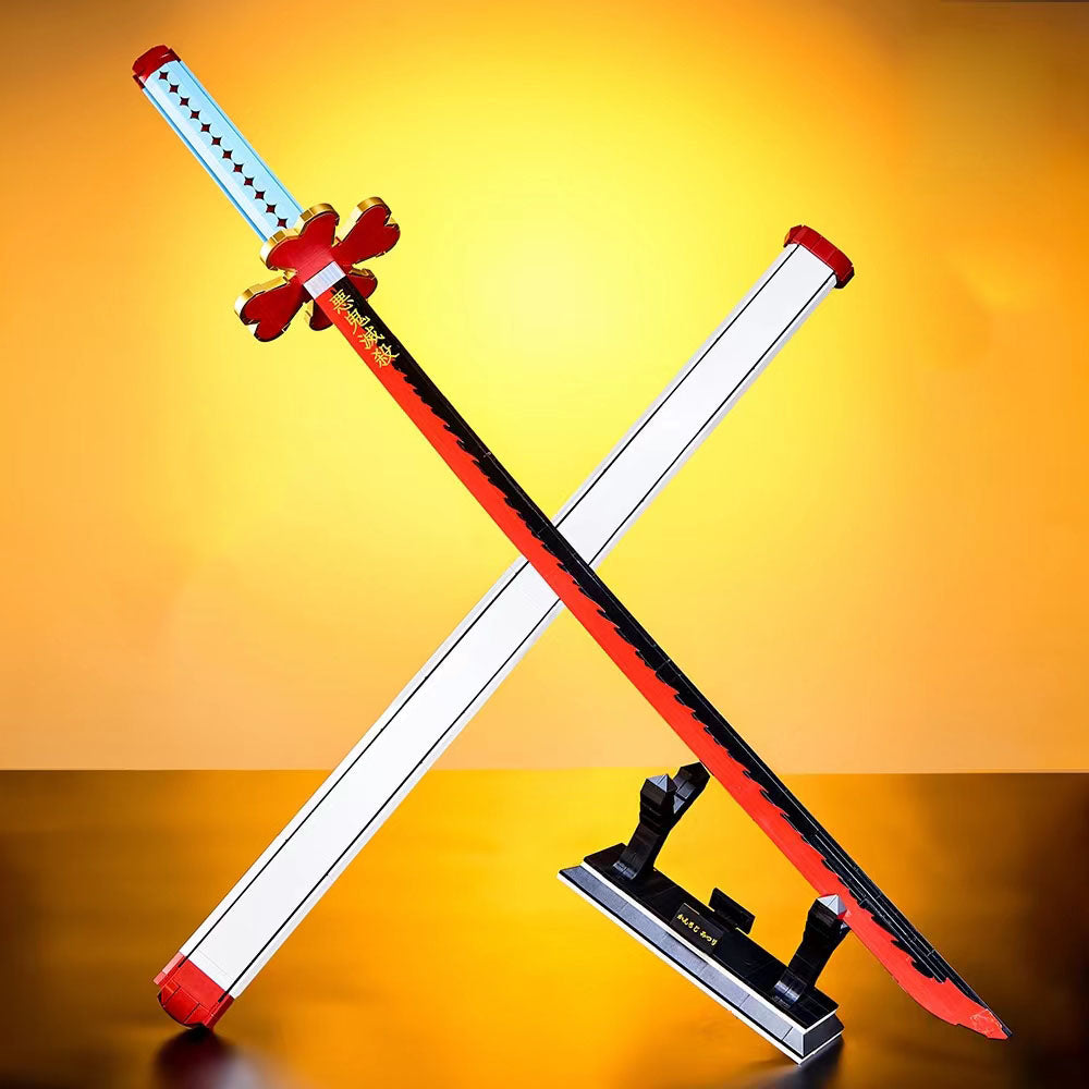 Demon Slayer Zenitsu Lightning Katana Sword Building Blocks with Stand –  Youeni