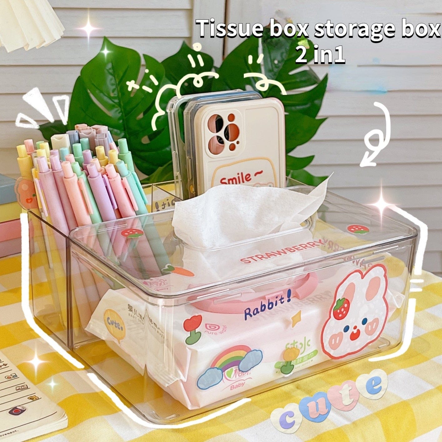 Kawaii Cute Button Desktop Storage Box – Kawaii Merchandise