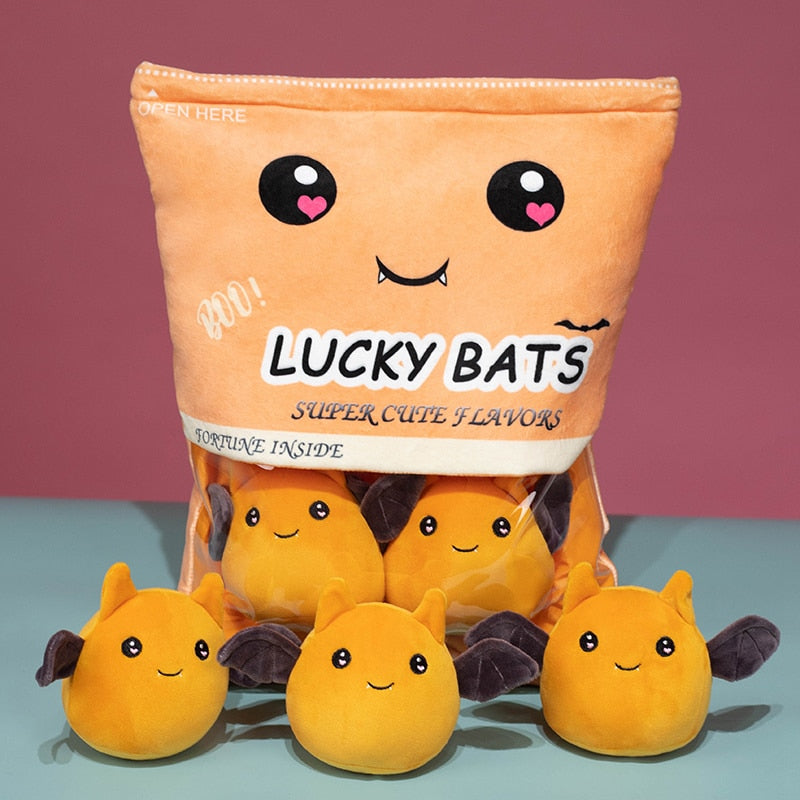 Limited Edition Purple & Orange Halloween Bat Candy Bag Plushies Youeni