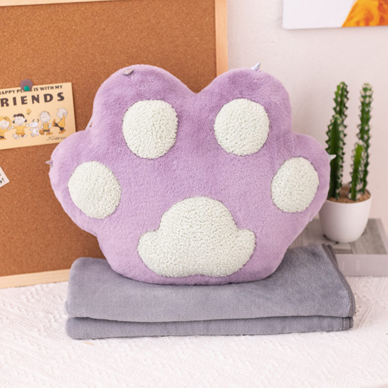 Lovely Cat Paw Pillow Plush Toy Stuffed Animal Seat Cushion Summer Air conditioner Blanket Sofa Chair Bedroom Decor Winter Warm