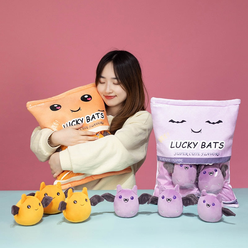 Limited Edition Purple & Orange Halloween Bat Candy Bag Plushies Youeni