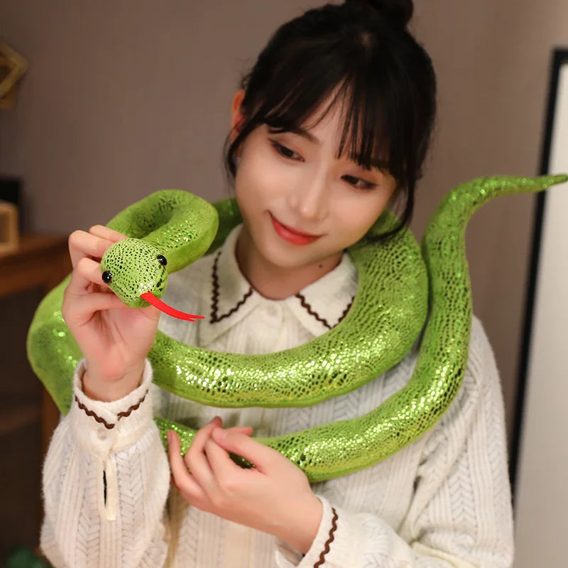 Simulation Snakes Plush Toy Giant Long Snake Stuffed Animal Plushie Funny Tricky Friends Halloween Gift