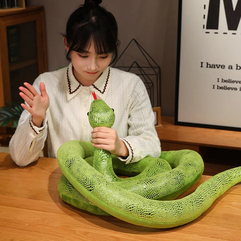 Simulation Snakes Plush Toy Giant Long Snake Stuffed Animal Plushie Funny Tricky Friends Halloween Gift