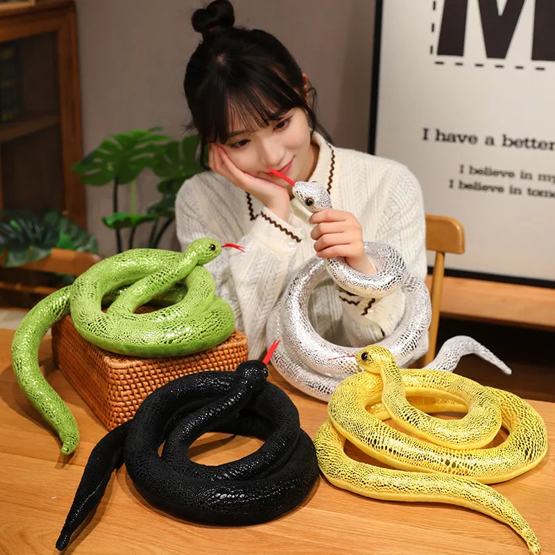 Simulation Snakes Plush Toy Giant Long Snake Stuffed Animal Plushie Funny Tricky Friends Halloween Gift