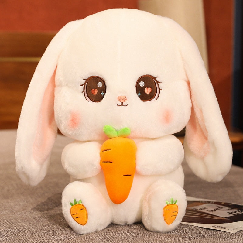 Cute Kawaii Bunny Plush Holding A Carrot