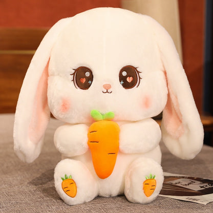 Cute Kawaii Bunny Plush Holding A Carrot