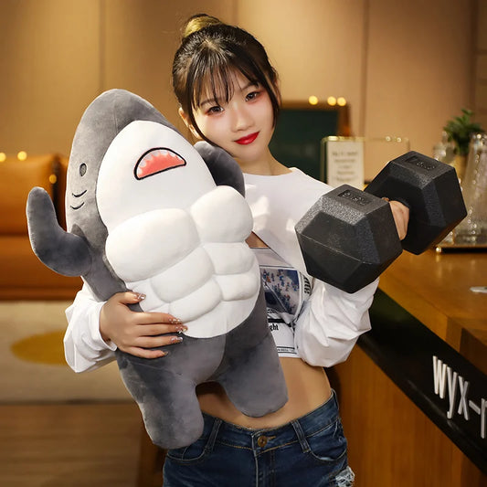 45-60cm Kawaii Funny Muscle Shark Plush Toy Hug Pillow Stuffed Animal Shark Plushies Doll Gift Doll for Boys Girl