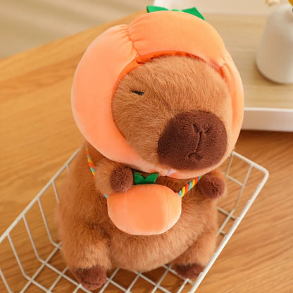 New Vegetables Hat Capybara Plush Toy Simulation Capibara With Carrot Eggplant Pumpkin Stuffed Animals Birthday Gift