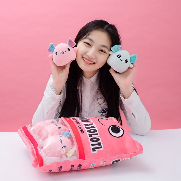 Rainbow Pink Blue Axolotl Candy Bag Plushies – Kawaiies