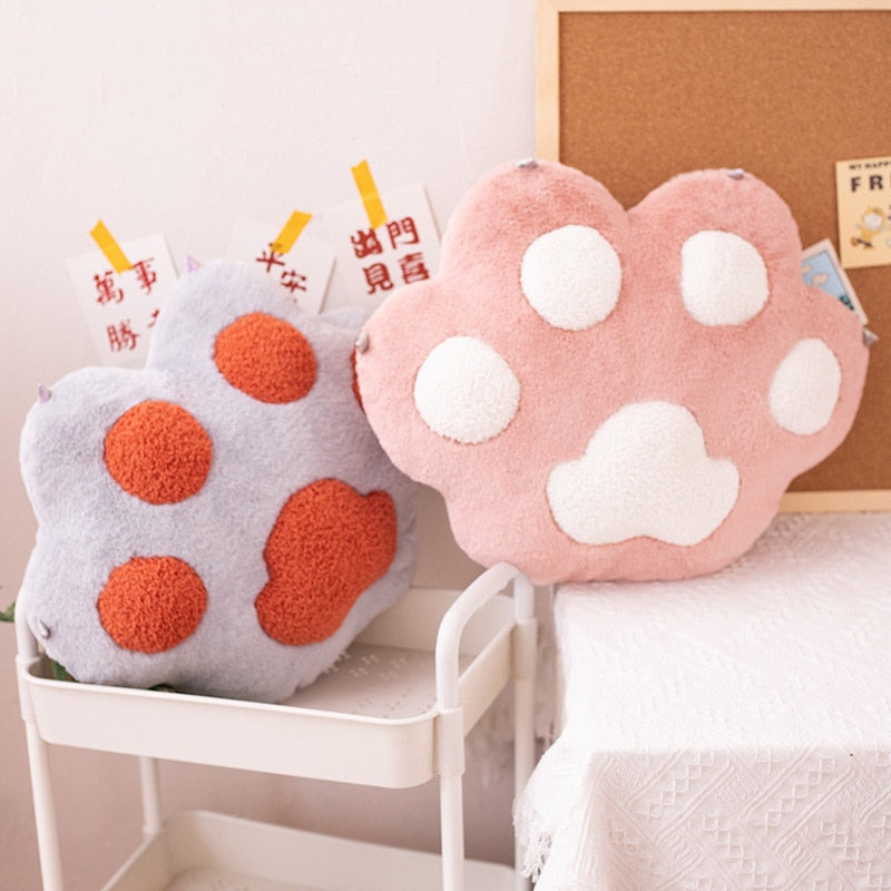 Lovely Cat Paw Pillow Plush Toy Stuffed Animal Seat Cushion Summer Air conditioner Blanket Sofa Chair Bedroom Decor Winter Warm