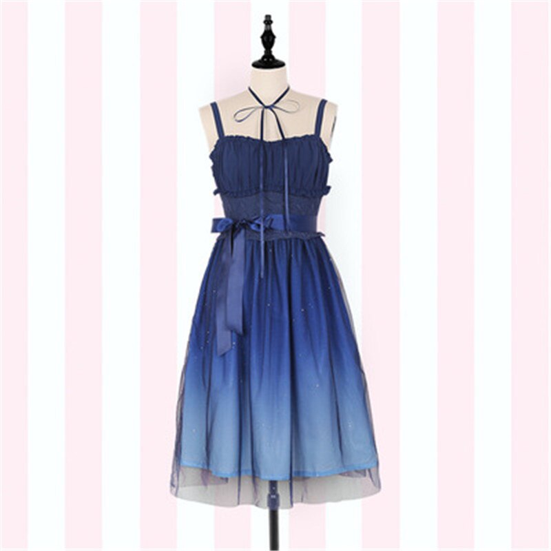 Enchanted Lolita Starry Sky Ruffle Tulle Slip Dress