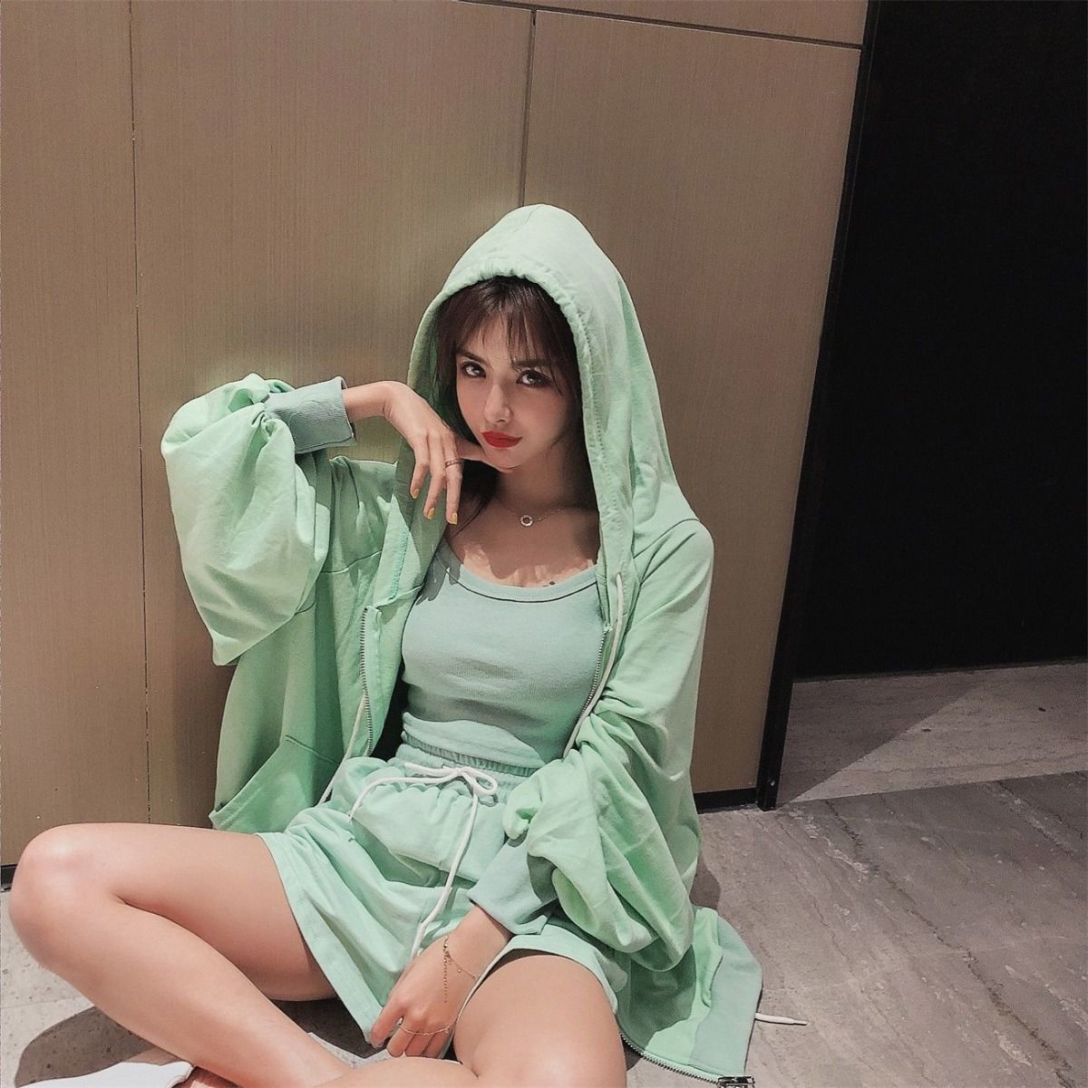 Kawaii Trendy Hoodie Style Three Piece Set Your Perfect Casual