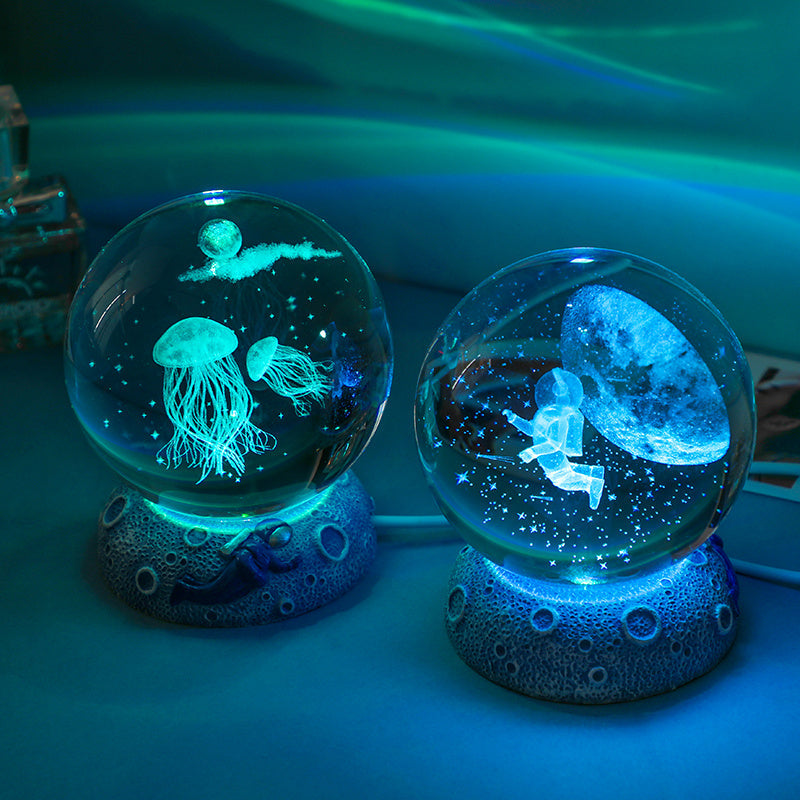 Crystal Animal Ball Night Light