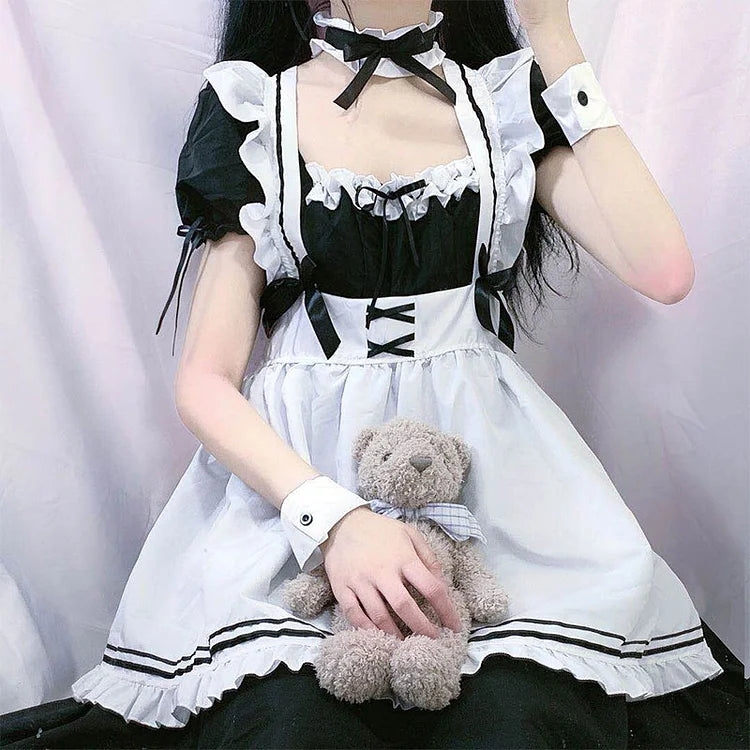 Ruffle and Bow: Lolita Cosplay Maid Costume Delight