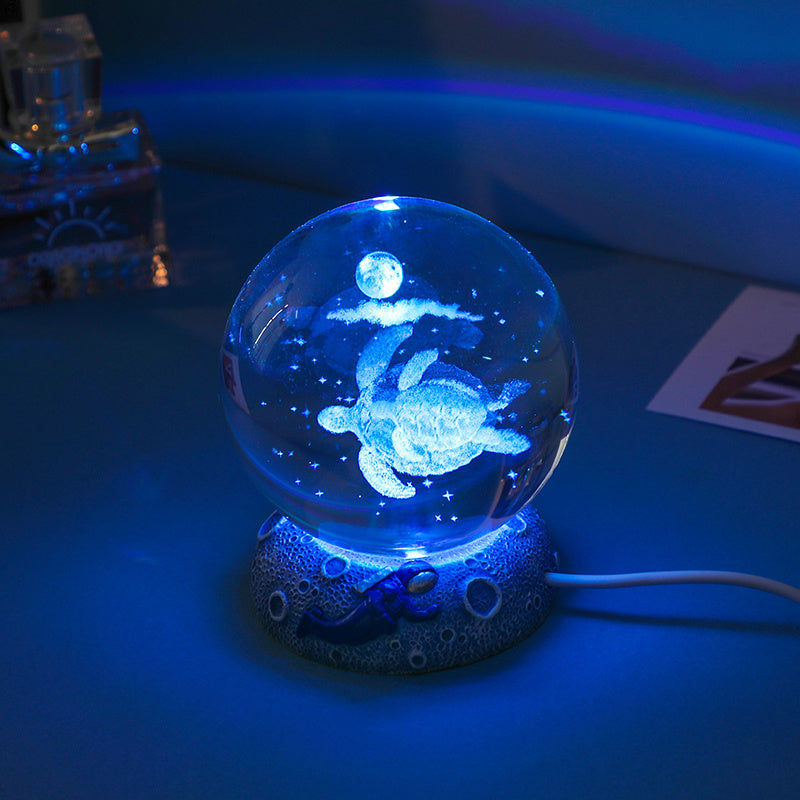 Crystal Animal Ball Night Light