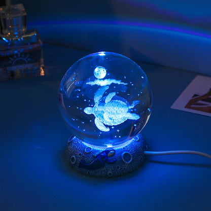 Crystal Animal Ball Night Light