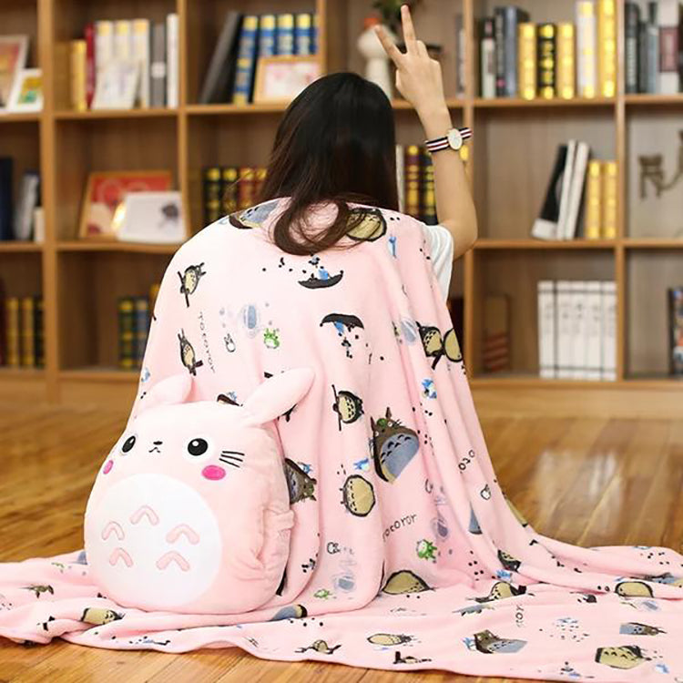 Cute Totoro Pillow & Blanket