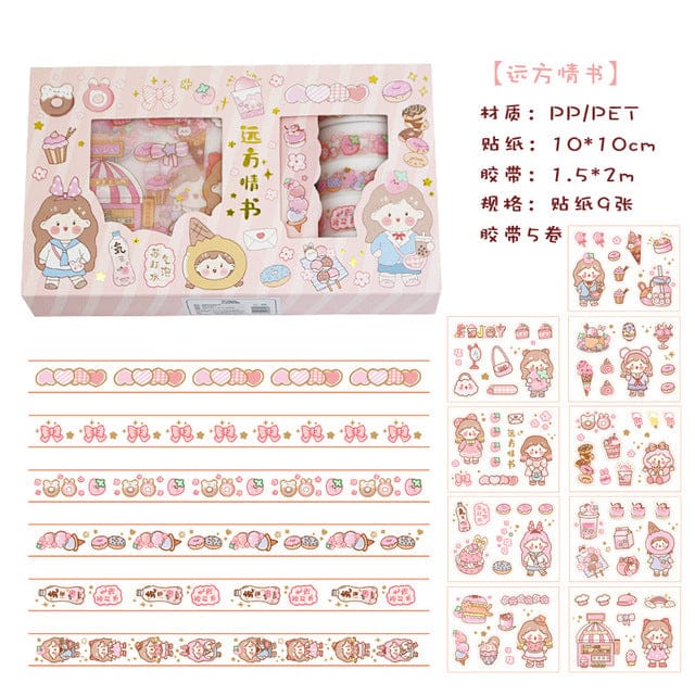 14 pcs/set Sweet Girly Life Washi Tape Stickers Set