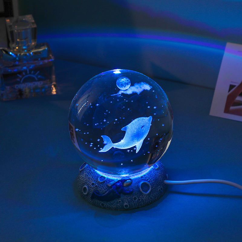 Crystal Animal Ball Night Light