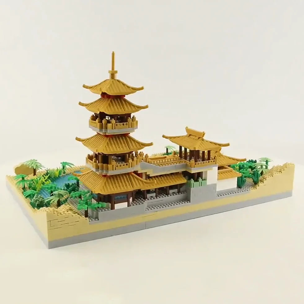 The Lake Village Golden Pagoda Temples Nano Building Set