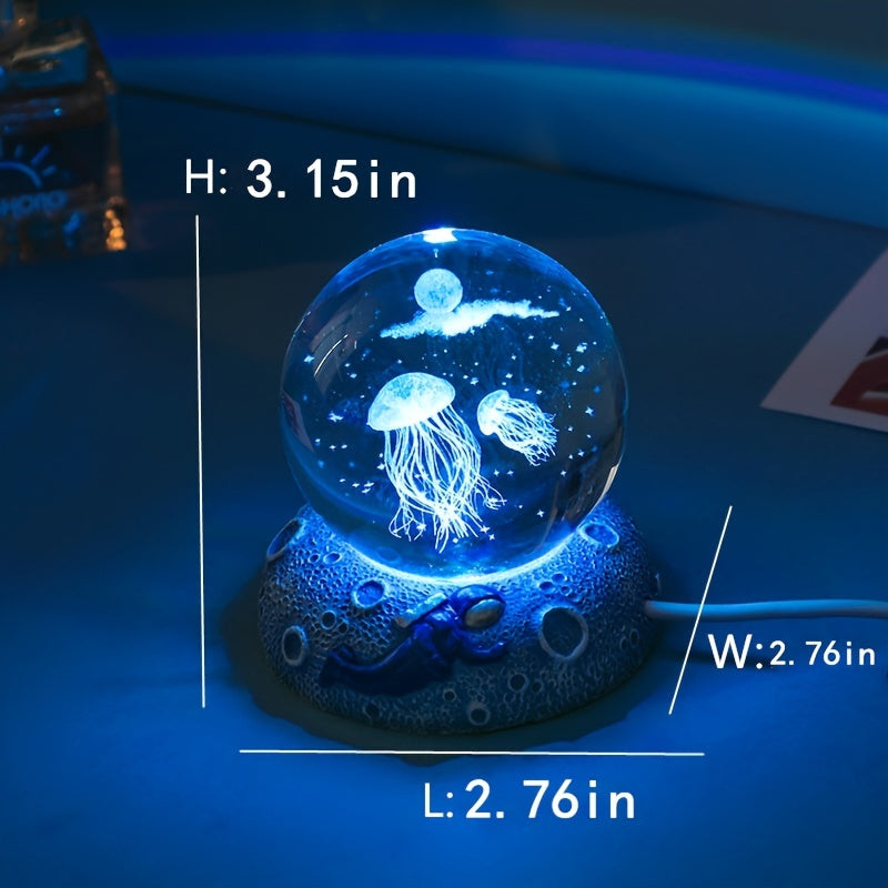 Crystal Animal Ball Night Light