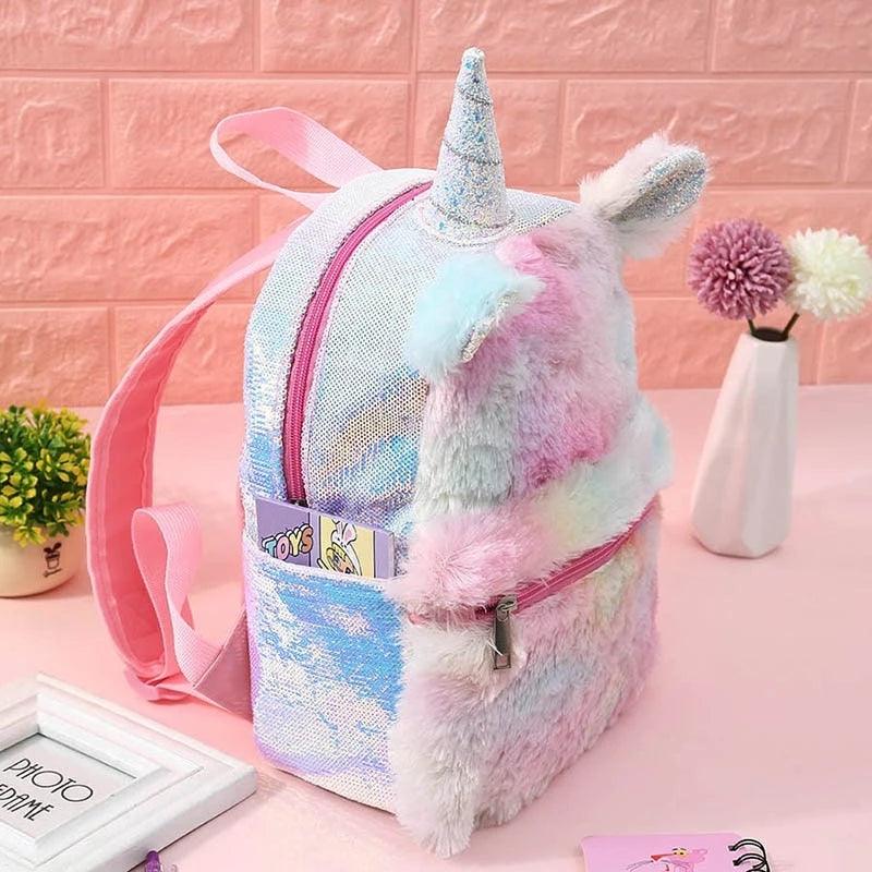 The Unicorn Sequins Kawaii Plush Backpack