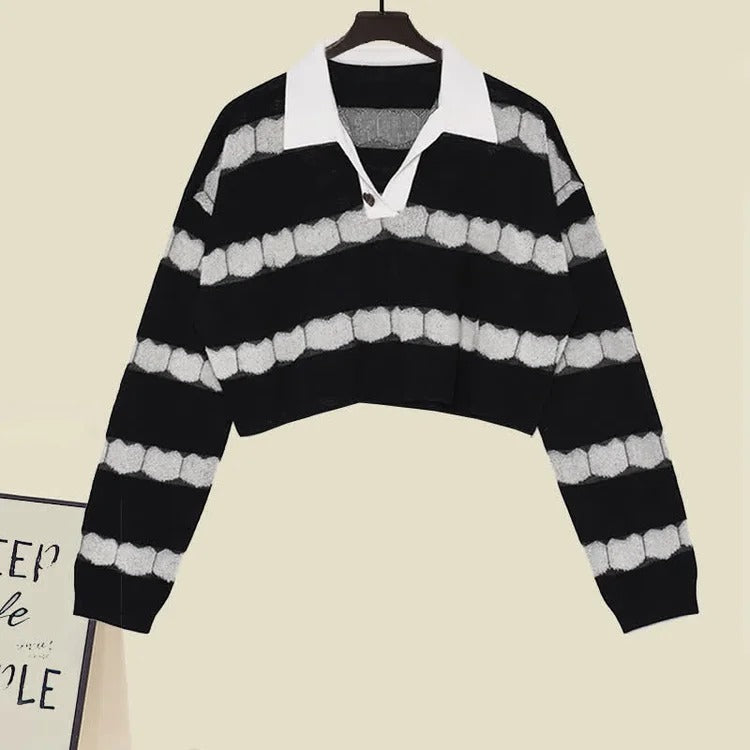Vintage Love Heart Sweater Casual Pants Two Piece Set – Youeni