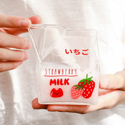 380ml Kawaii Milk Glass Water Cup