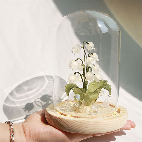 Lily of The Valley Night Light - Plastic - Glass - Wood