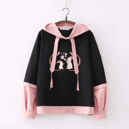 Sakura Dreams: Kawaii Bunny Hoodie - Cozy Up in Cute Comfort! 🌸🐰