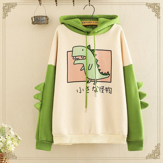 Cartoon Small Creature Dinosaur Sweatshirt Hoodie - Roar into Style! 🦖