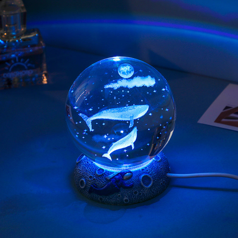 Crystal Animal Ball Night Light