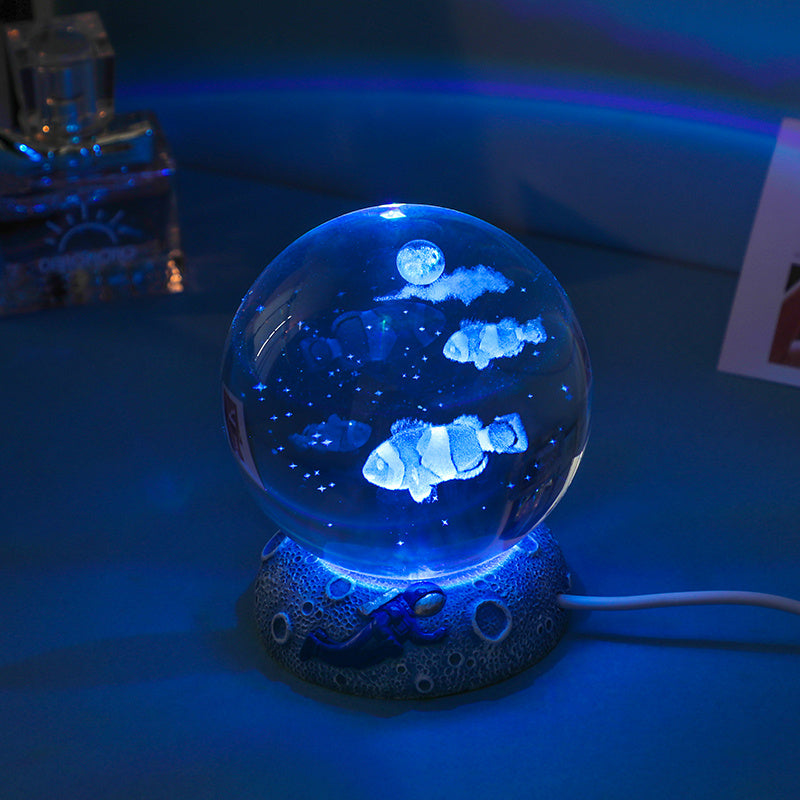 Crystal Animal Ball Night Light