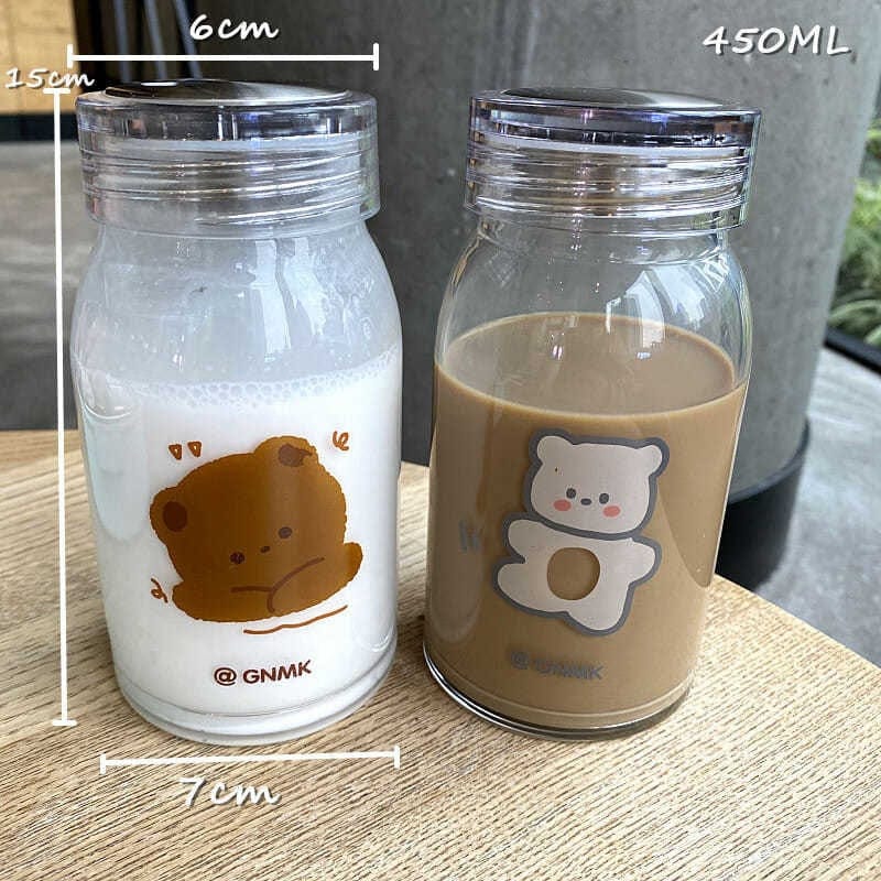 450ml Kawaii Bear Glass Bottle