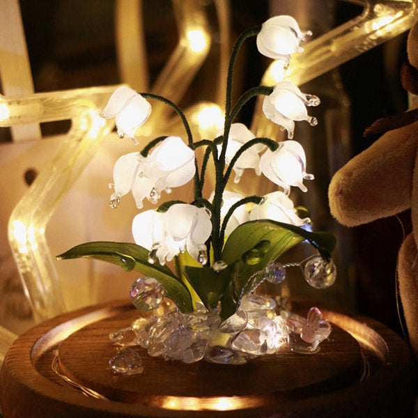 Lily of The Valley Night Light - Plastic - Glass - Wood