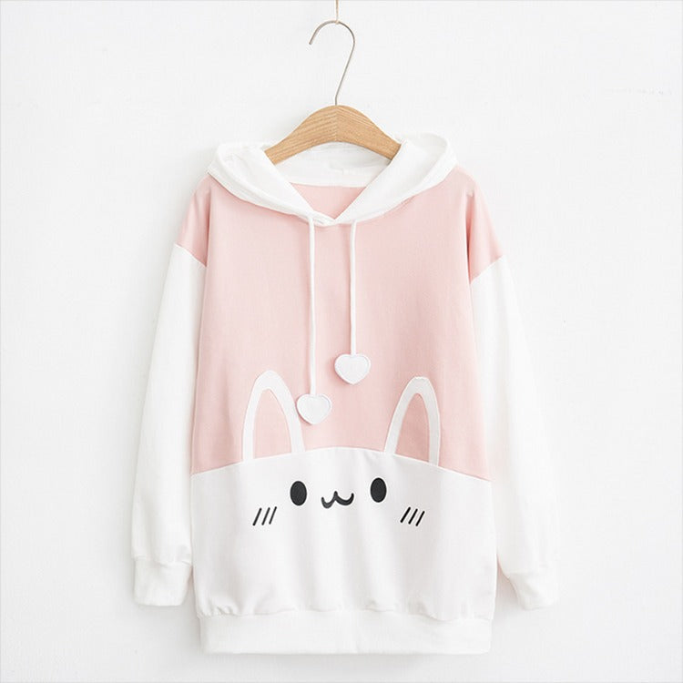 Kawaii Happy Rabbit Print Sweatshirt Hoodie