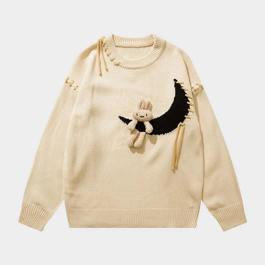 Bunny Doll Moon Sweater - Wrap Yourself in Whimsical Warmth! 🌙🐰