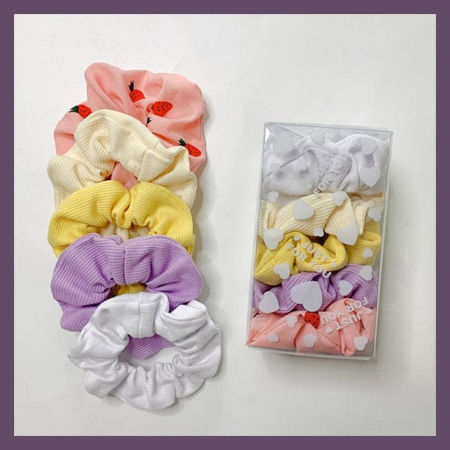 5PCS/Set Colourful Plaid Scrunchies