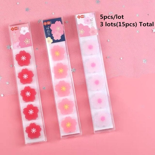 6pcs Kawaii Fruity Sakura Erasers