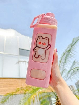 900ml Kawaii Bear Water Bottle With Straw