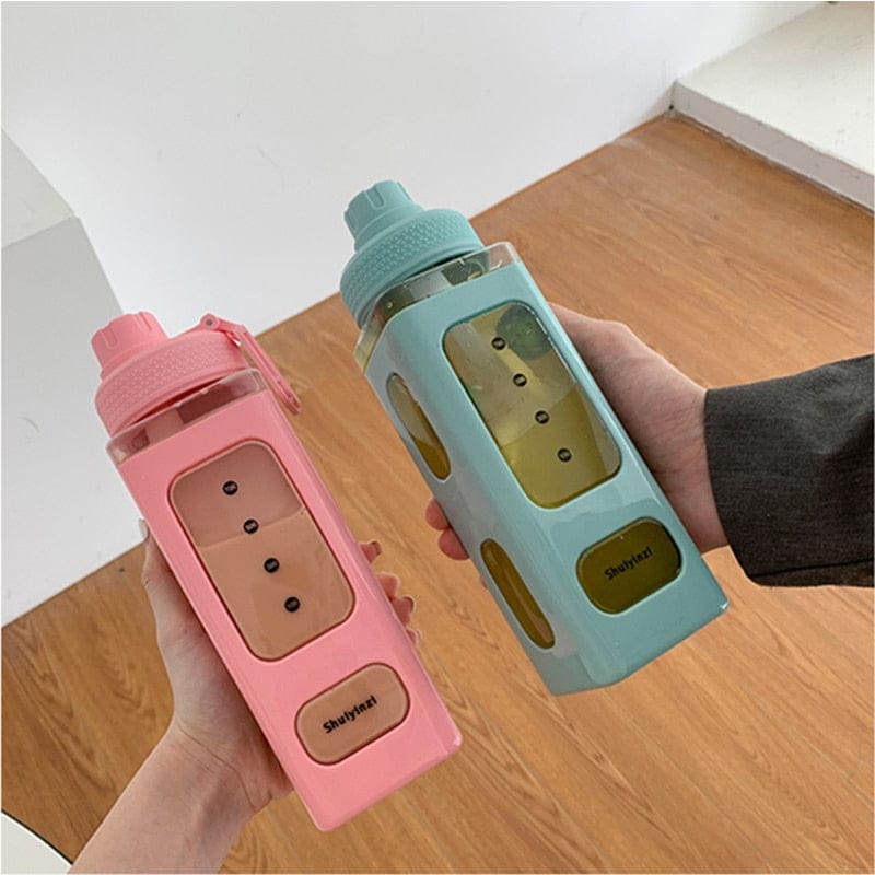 900ml Kawaii Bear Water Bottle With Straw