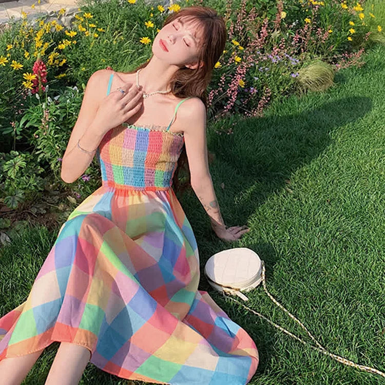 Rainbow on sale slip dress