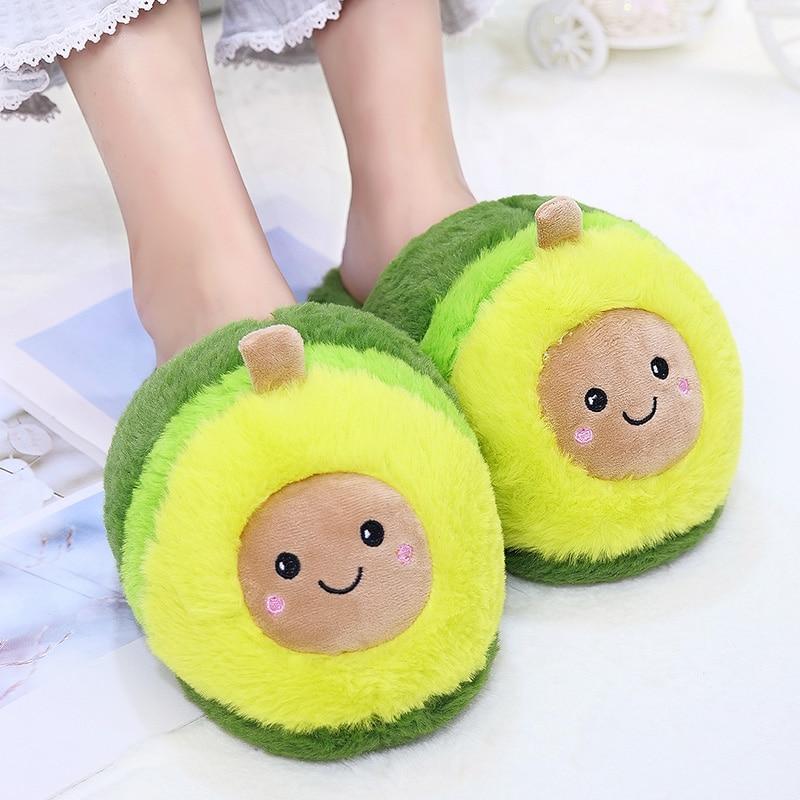 Avocado Fluffy Plush Slippers