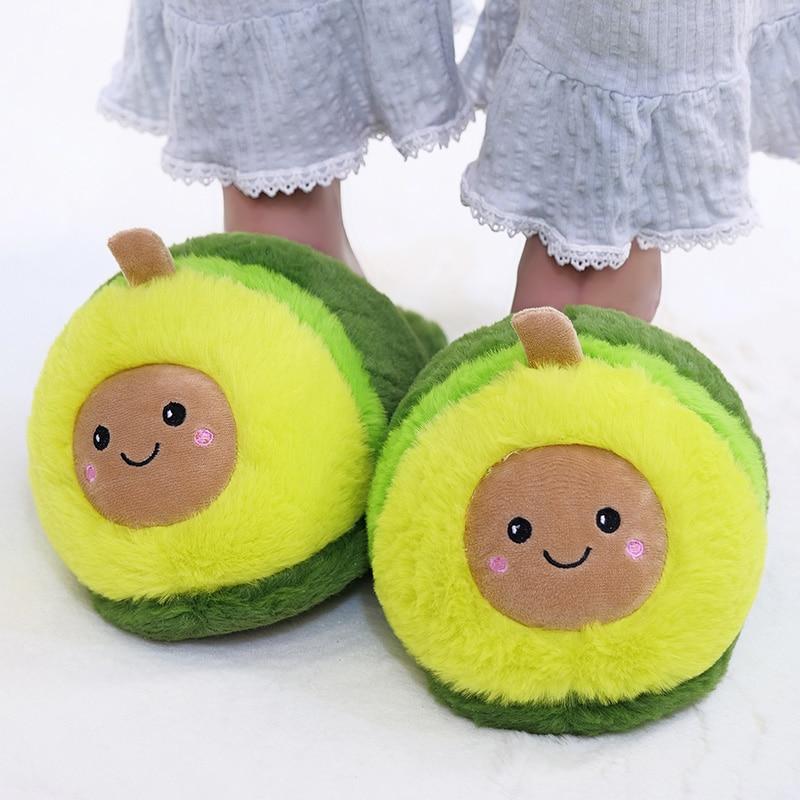 Avocado Fluffy Plush Slippers