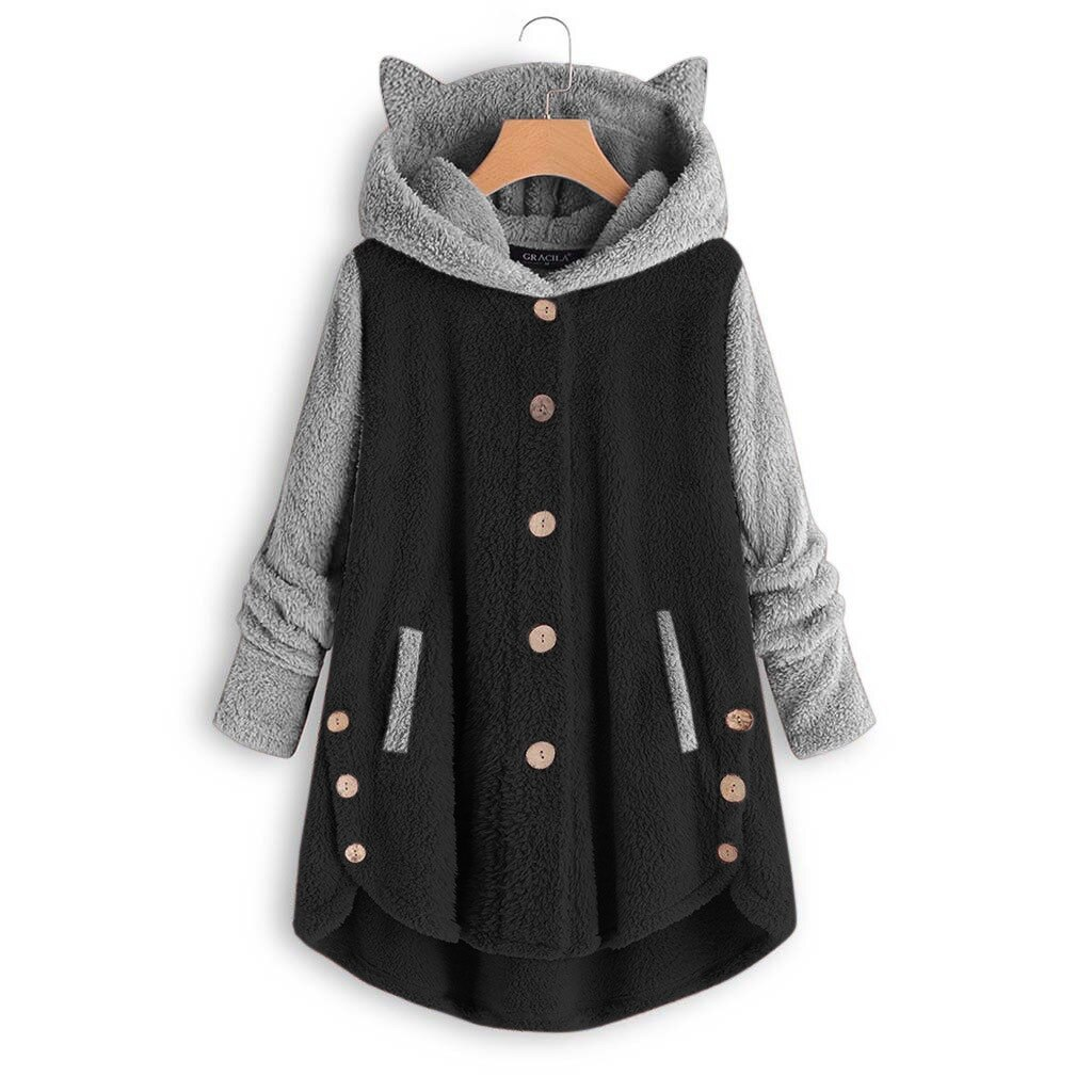 Kawaii Cat Hoodie Coat - Cute Fashionable Outerwear