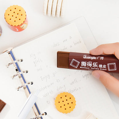 Realistic Tearable Chocolate Cookies Rubber Eraser