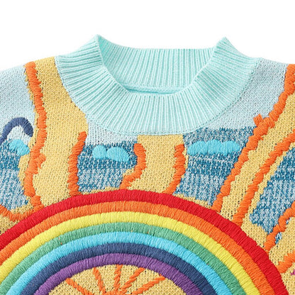 Stay Vibrant with the Kawaii Smile Nature Rainbow Sweater