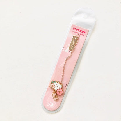 1pc Sakura Rabbit/Cat Chain Pendant Bookmark