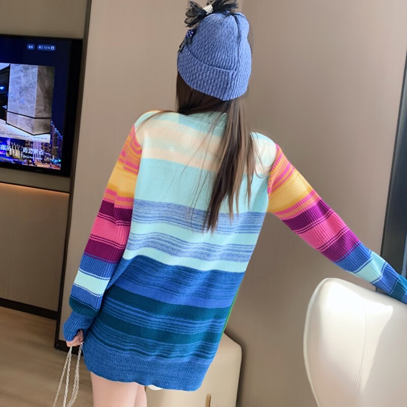 Stay Vibrant with the Kawaii Smile Nature Rainbow Sweater