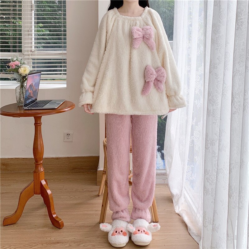 Fluffy Bow Kawaii Lounge Pyjamas Youeni